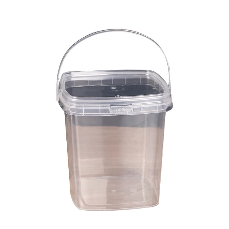 Square transparent plastic bucket packaging small products portable plastic bucket plastic small bucket pp plastic transparent square bucket with lid 5