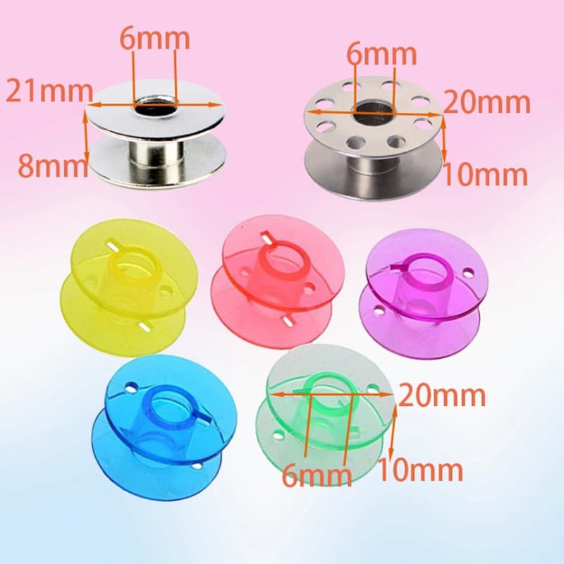 Household multifunctional sewing machine line axis 2518P color transparent plastic shuttle 9 color line scroll scroll household shuttle heart 2