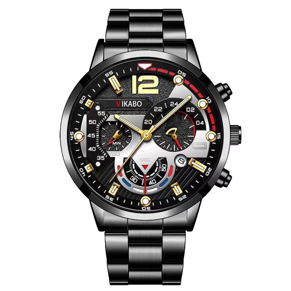 (Cross-border trading), (Wholesale), fashionable quartz steel belt stainless steel, calendar, men's watch, (Physicals) 2