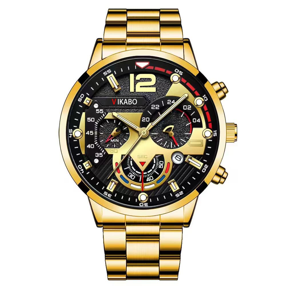 (Cross-border trading), (Wholesale), fashionable quartz steel belt stainless steel, calendar, men's watch, (Physicals) 3