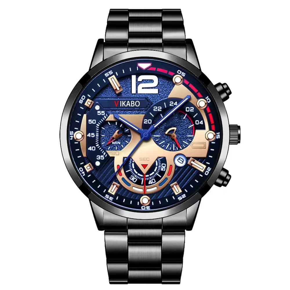 (Cross-border trading), (Wholesale), fashionable quartz steel belt stainless steel, calendar, men's watch, (Physicals) 4