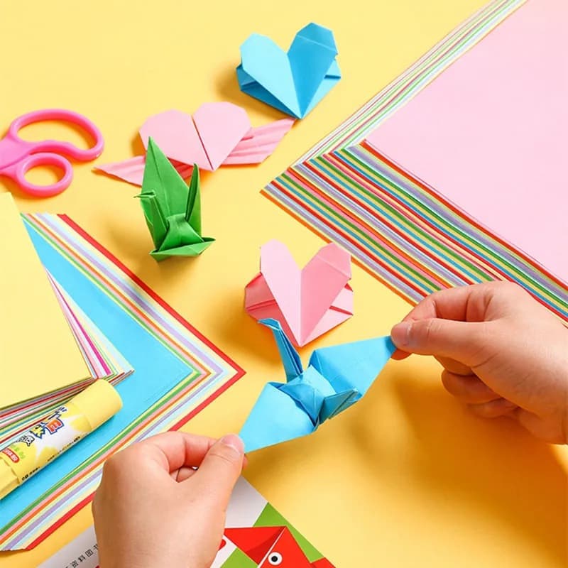 Square cardboard for students for kindergarten, origami, DIY 2