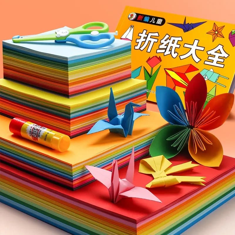 Square cardboard for students for kindergarten, origami, DIY