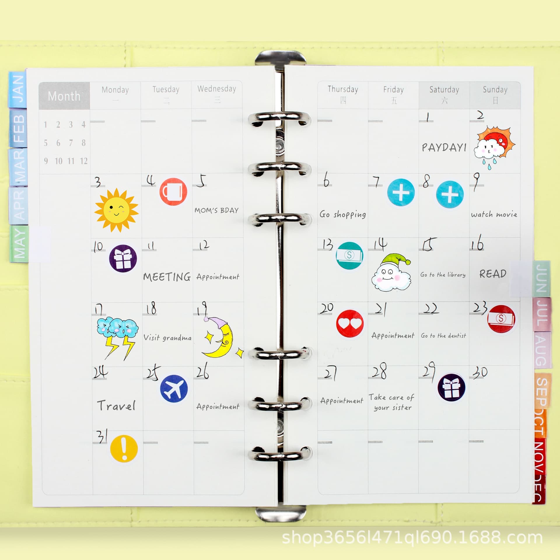 Cross -border spot leather Macaron A6 live page bookkeeping notebook Creative cash budget financial planning handbook 4