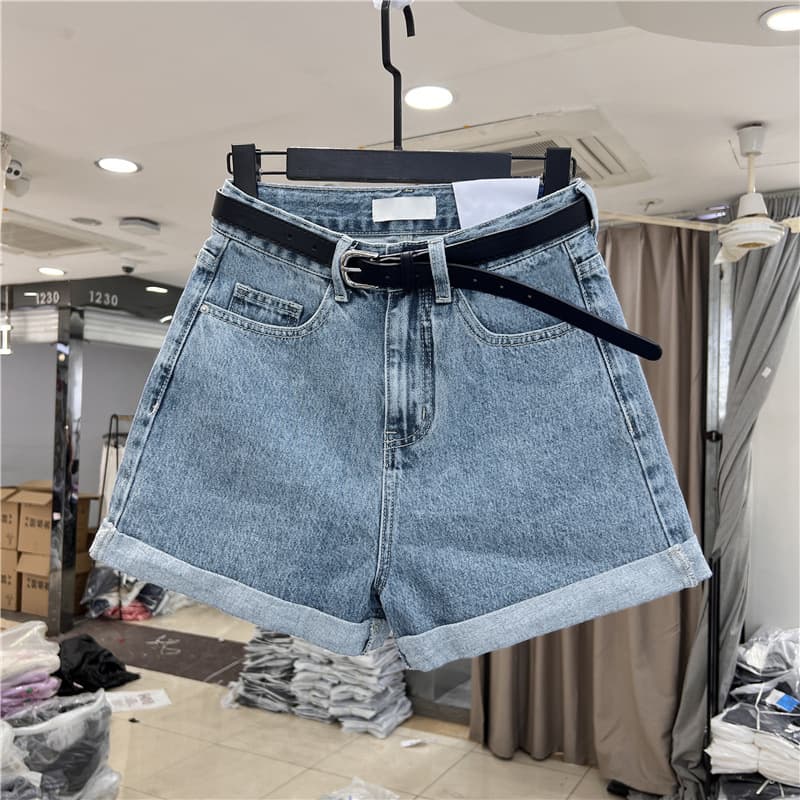 Summer denim skirt, thin retro shorts, fashionable trousers, western style, A-line 2