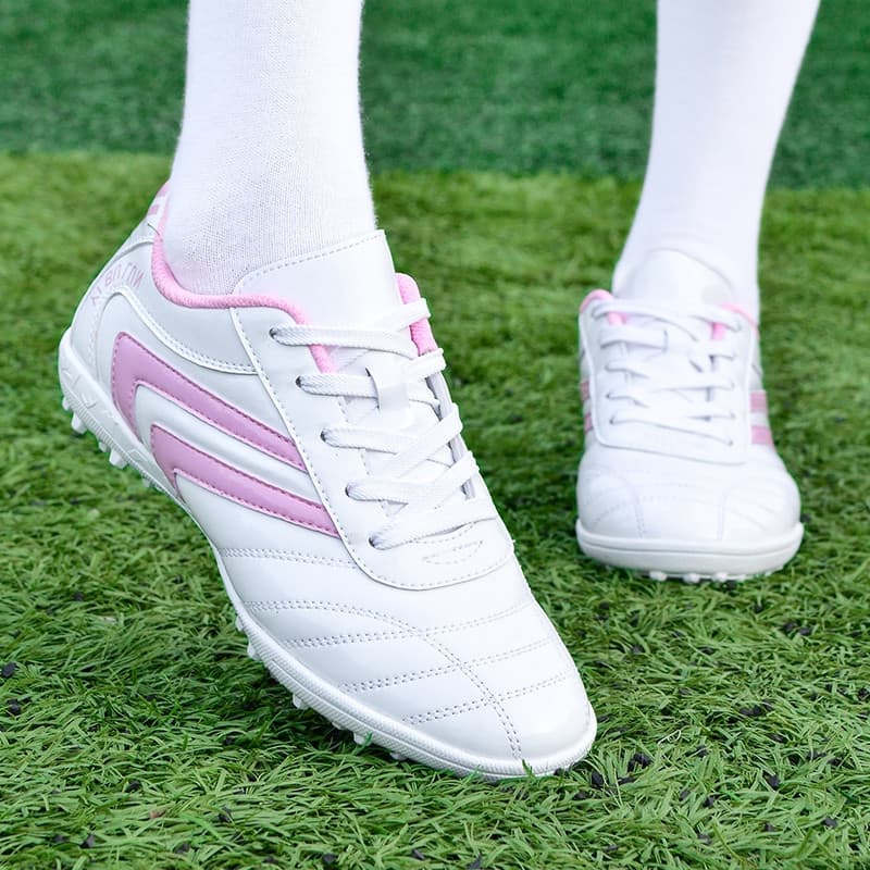 (Wholesale), white children's boots for men and women, comfortable footwear for students, fuchsia football sneakers, with spikes 4