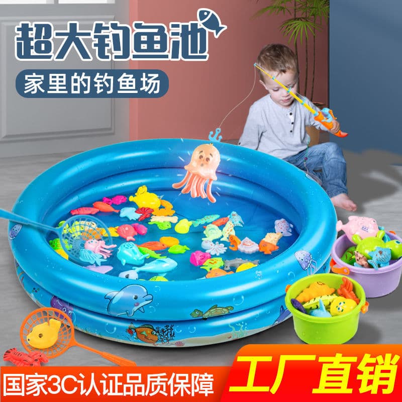 Children's fishes for fishing, set for boys and girls, magnetic family swimming pool, diving 2