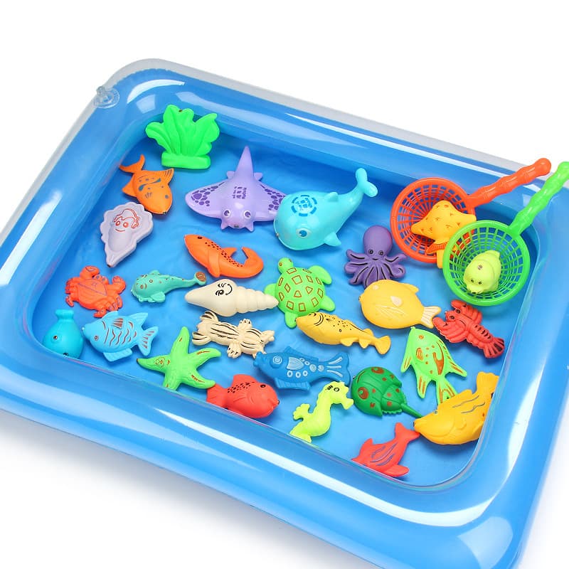 Children's fishes for fishing, set for boys and girls, magnetic family swimming pool, diving 5