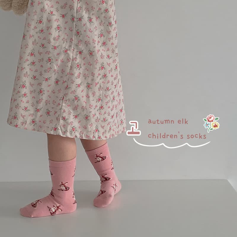 (Wholesale), children's demi-season cute socks, floral print, Korean style 4