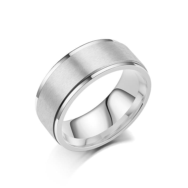 Matte fashionable ring stainless steel, accessory, European style, simple and elegant design, for beloved 4