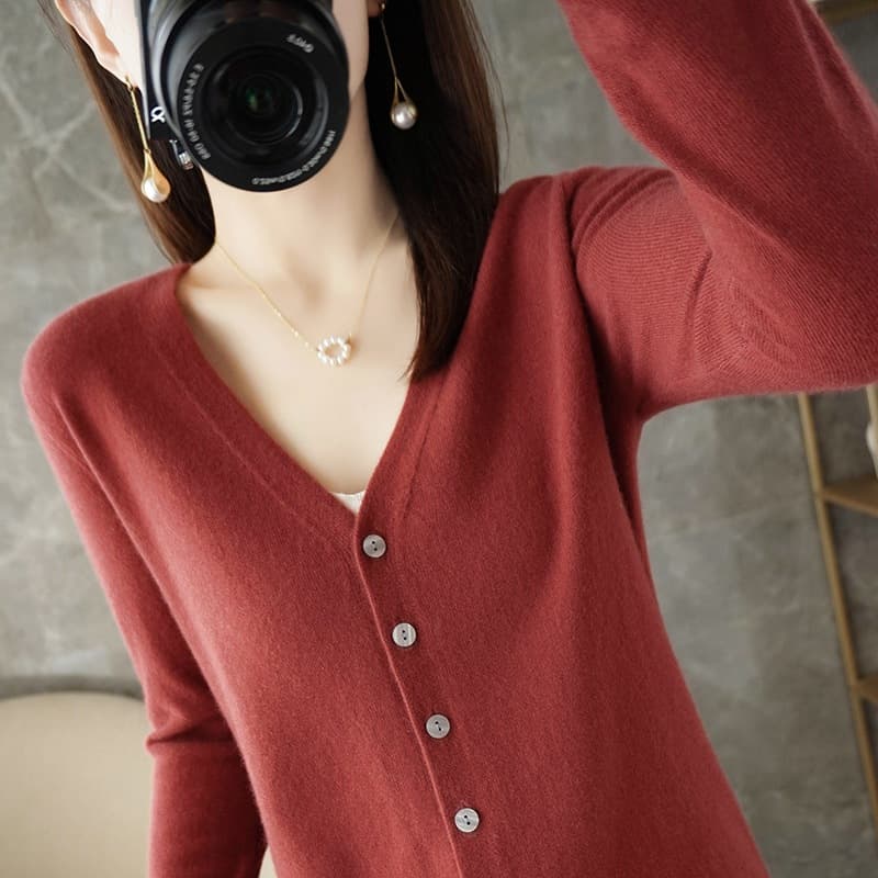 Autumn cardigan, sweater, long-sleeve, V-neckline 3