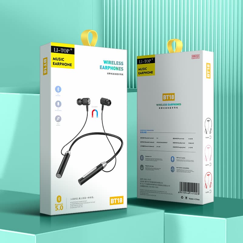 Neck -mounted stereo music, ear -eared neck, ears, running Bluetooth wireless headset long standby wholesale 2