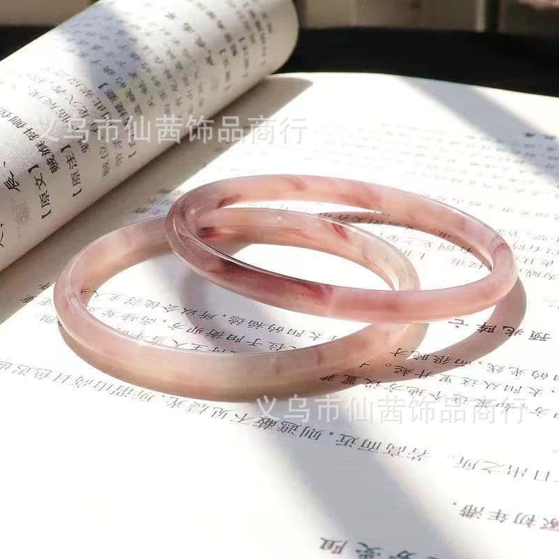 Glass imitation jade dingdang bracelet step by step fine ban bracelet ancient style Hanfu accessories street stall dingdang bracelet wholesale