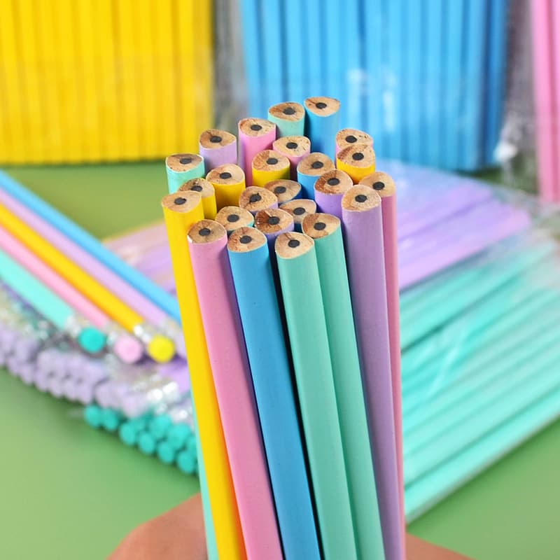 Popular candy color pencil primary school student writing pencil HB pencil macaron log jelly pencil factory wholesale 2