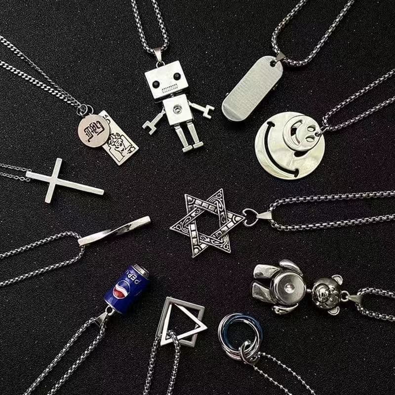 Men's necklace stainless steel, universal small design chain for key bag , pendant, accessory, light luxury style, high-quality style