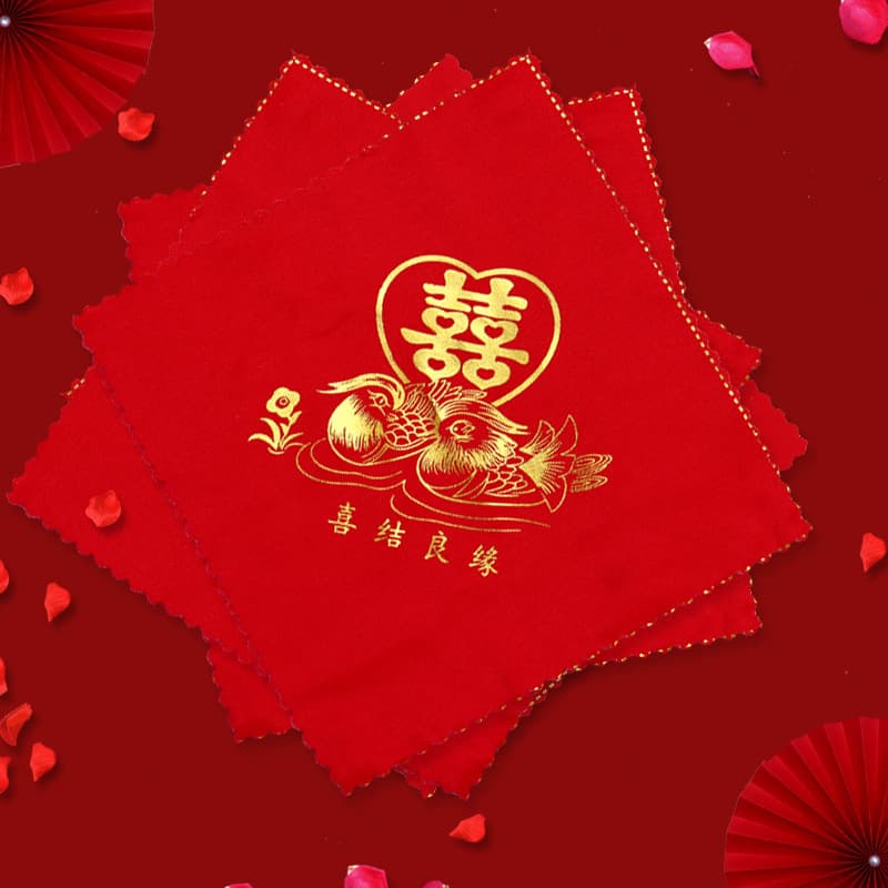 Handkerchief Handwater Marriage Red Chinese Hi -Tzu 鸳 Dragon and Phoenix Wedding Bride Woman Wedding Wedding Supplies Daquan