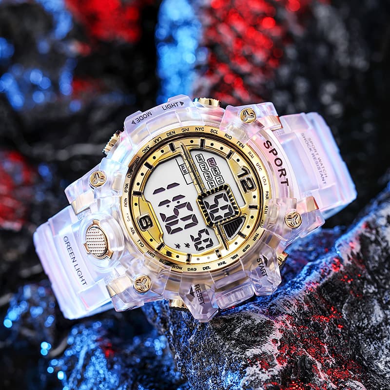 Waterproof travel transparent fashionable electronic trend watch strap for men and women 3