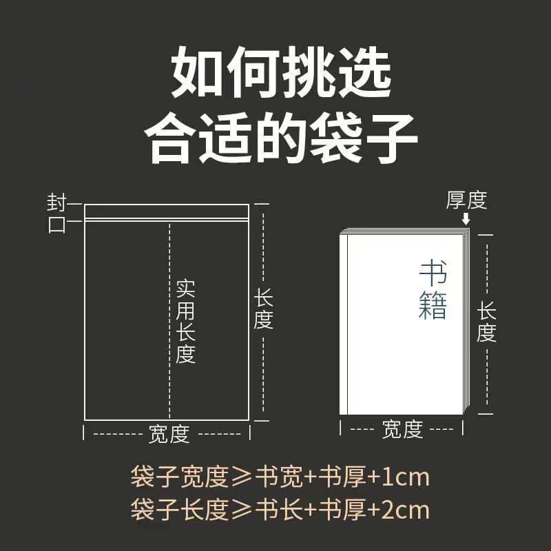Spot transparent book, moisture -proof, waterproof, dustproof, self -sealing solid bags, book books PB protection self -stick bag novel collection 3
