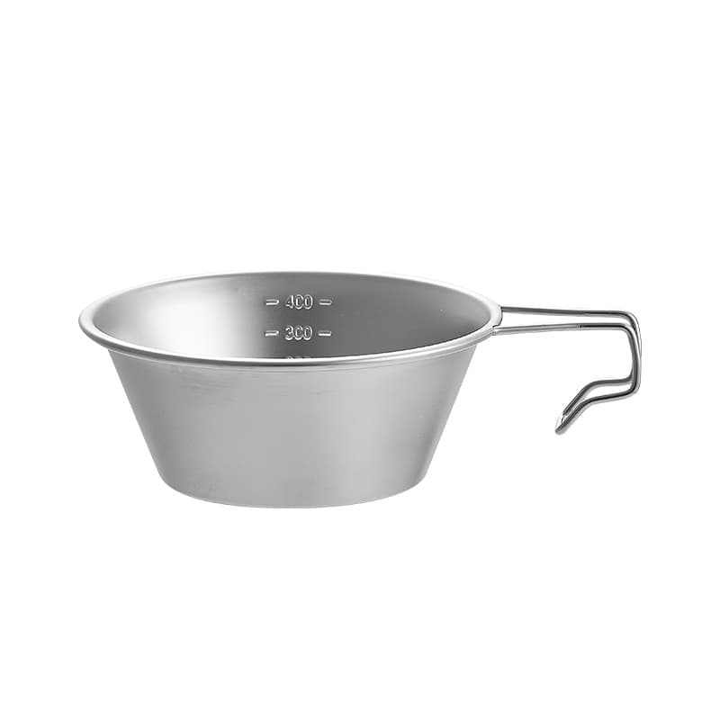 Outdoor 304 stainless steel snow -pull bowl portable folding camper camping camping folding Xuera cup picnic stranded bowl 5