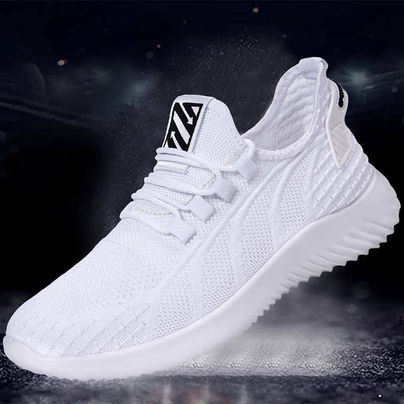 New men's shoes, foreign trade casual sports shoes, flying knitted breathable running shoes, shallow lace-up men's trendy sports shoes 3