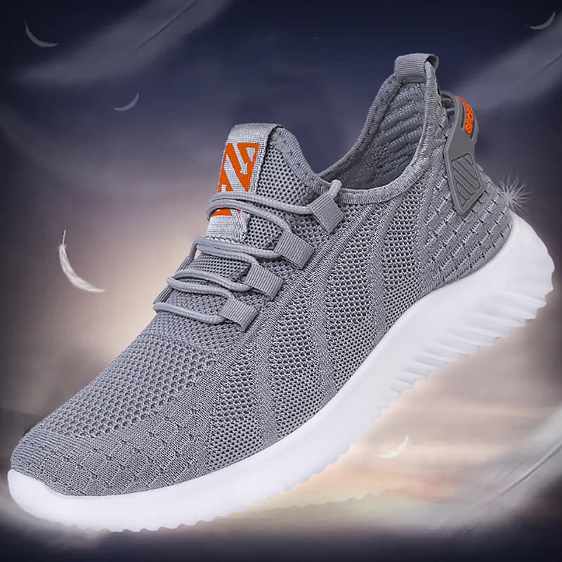 New men's shoes, foreign trade casual sports shoes, flying knitted breathable running shoes, shallow lace-up men's trendy sports shoes