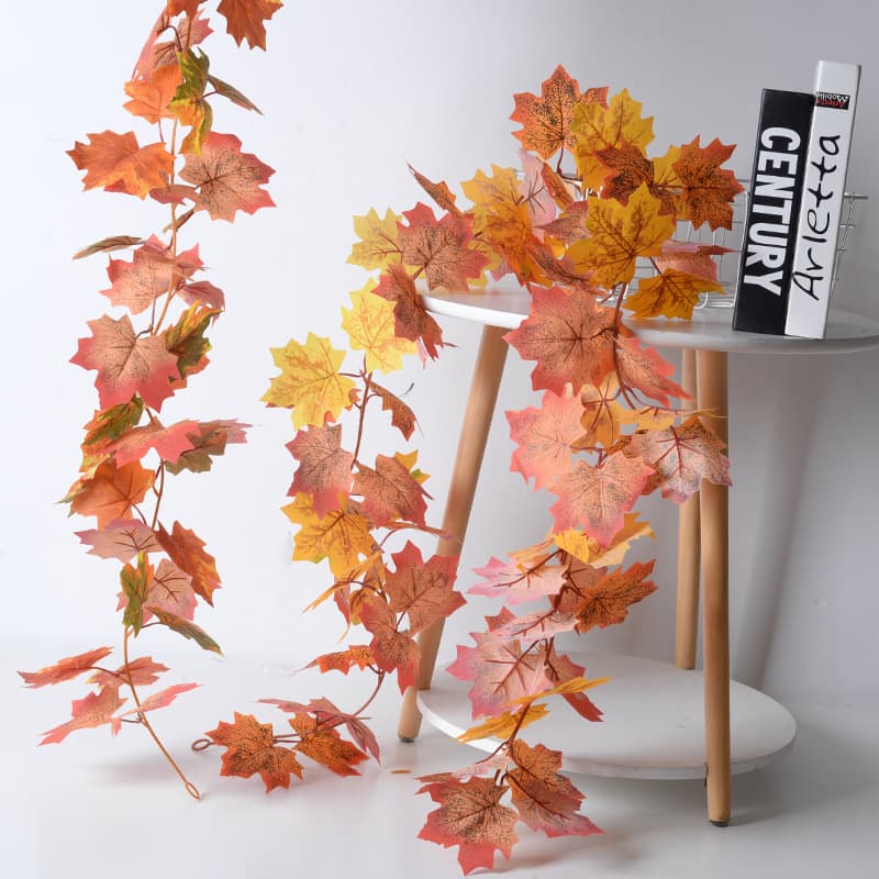 Cross -border simulation vine octagonal maple leaf vine plant fake flower decoration artificial leaf plastic fake flower artificial vine bar