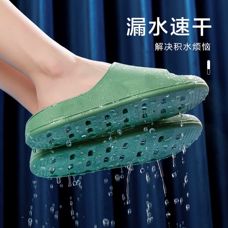 Home summer women's slippers platform for bathroom, quick dry non-slip men's slippers 3