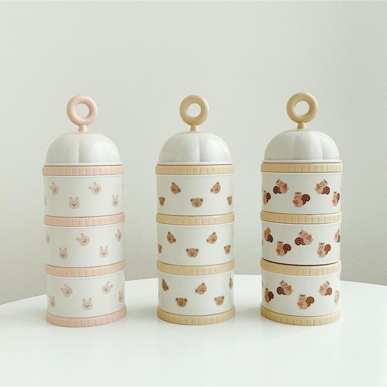 Банка для хранения for baby, handheld storage box, with little bears, western style
