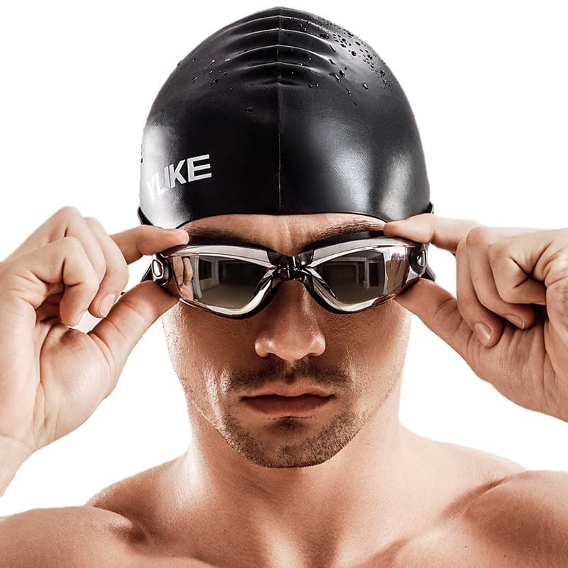 Trousers, waterproof men's fashionable swimwear for swimming, swimming cap, professional set, swimming accessory, plus size 5