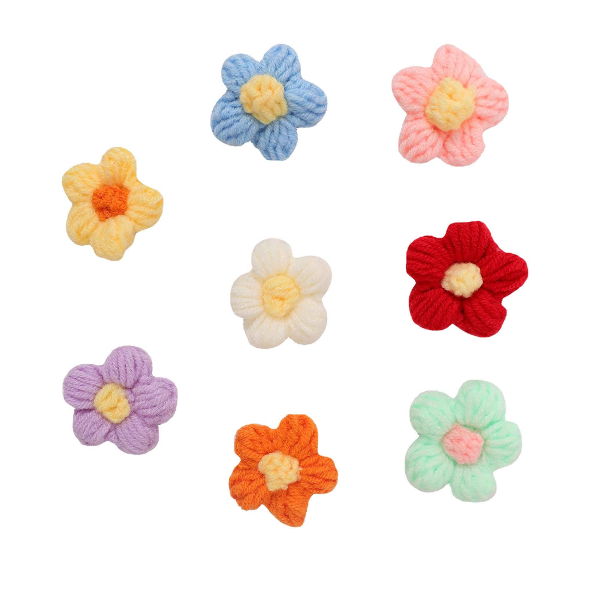 Cute knitted brooch, pin, accessory, bag, pendant lapel pin, flowered 5
