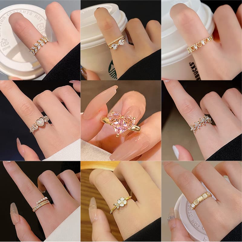 Retro small ring with zircon pearl, design jewelry with bow, light luxury style, high-quality style 2