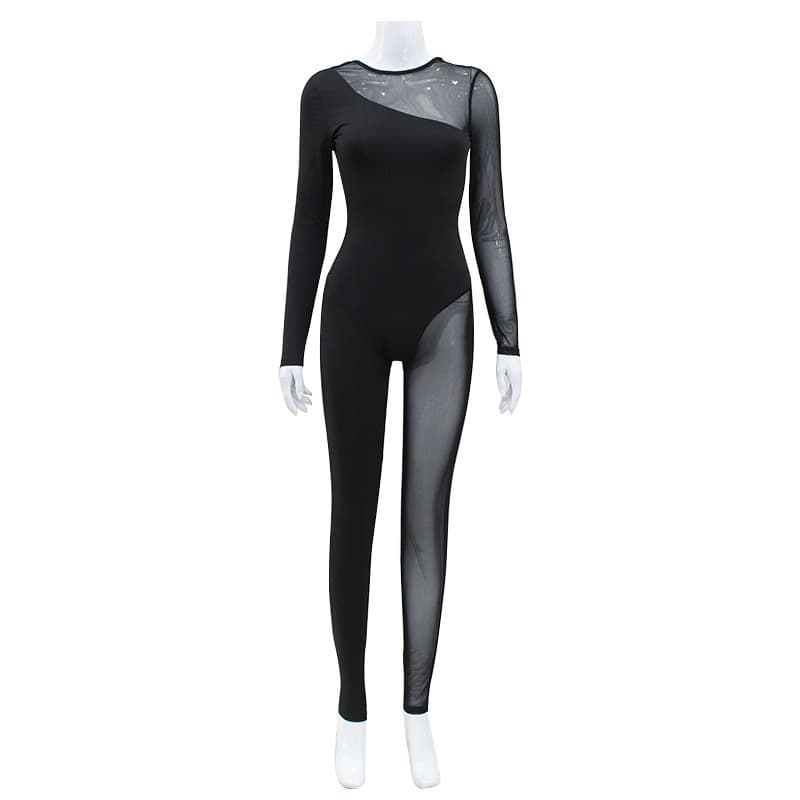 (Cross-border trading), long-sleeve, trousers, fitted sexy overall, European style, tight, backless, high waist 5