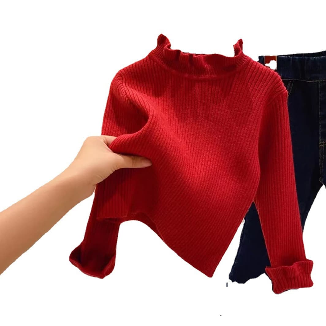 (Wholesale), autumn demi-season solid color base body-friendly knitted sweater, western style, high collar 5