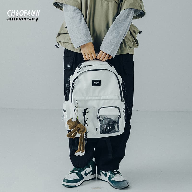 CHAOFANJI Design Japanese capacious backpack, shoulder bag, trend of season, for students 2