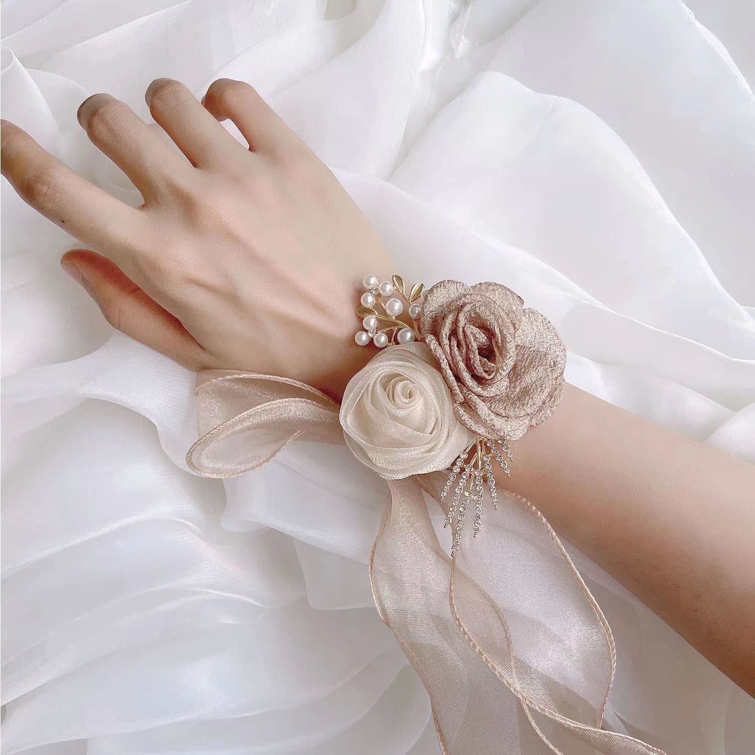 (Wholesale), wrist flower, high-end bridesmaid dress, Korean fresh bracelet, for bridesmaid 4