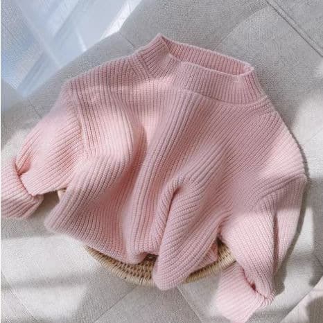 Children's colored base body-friendly demi-season warm knitted sweater