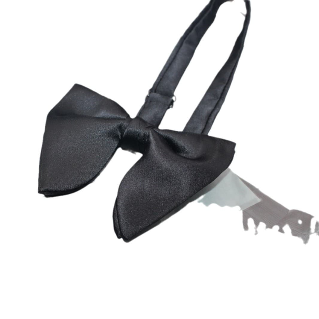 Solid color bow tie, casual black white suit with bow, Korean style 5
