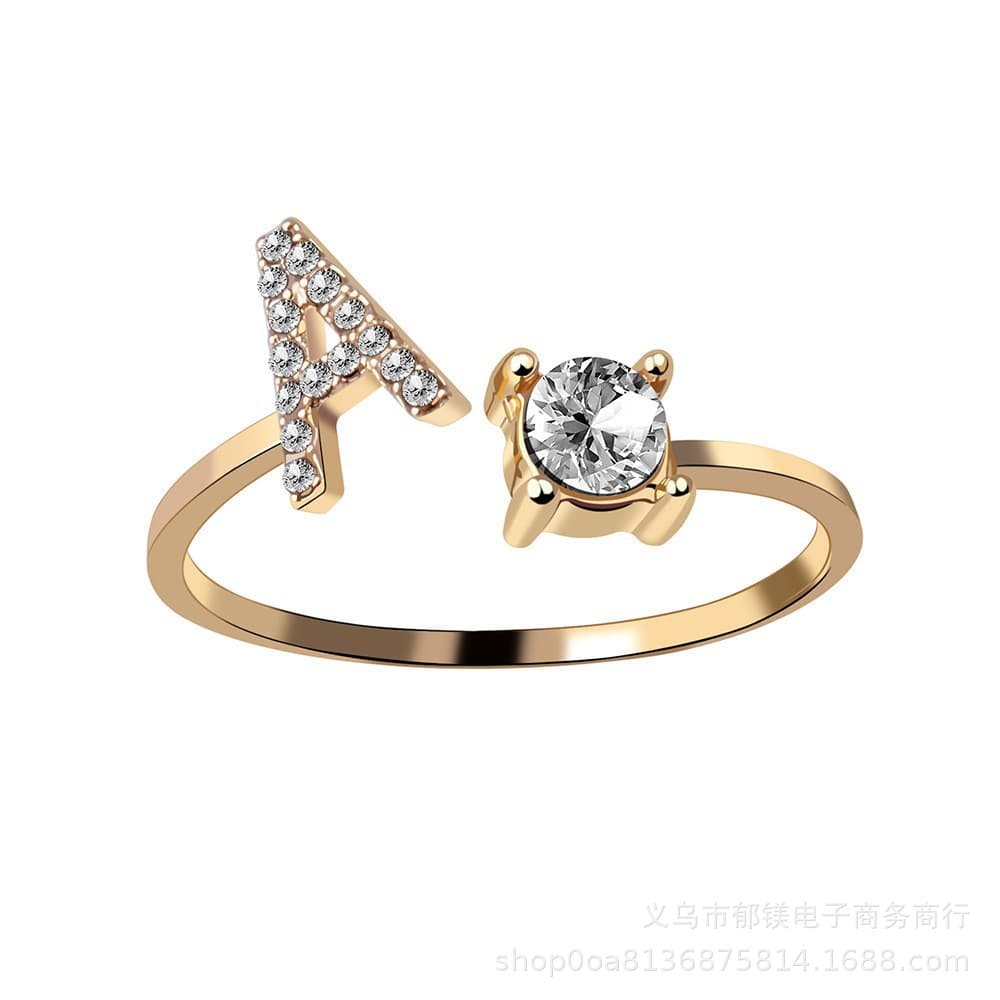 (Wholesale), ring, creative adjustable one size accessory with letters 5