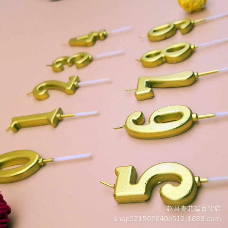 Digital birthday candle gold plating cake, candle free shipping baby, old -age manufacturer spot parts products, digital candles 3