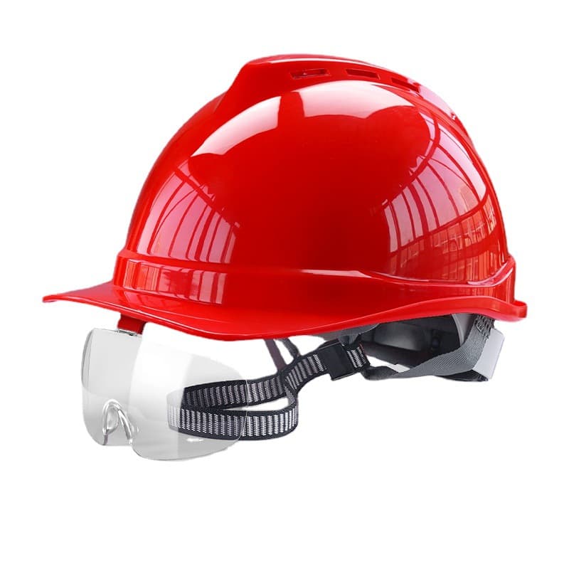 Construction site construction safety helmet v-shaped national standard protective cap thickened breathable goggles anti-collision large brim new national standard 5