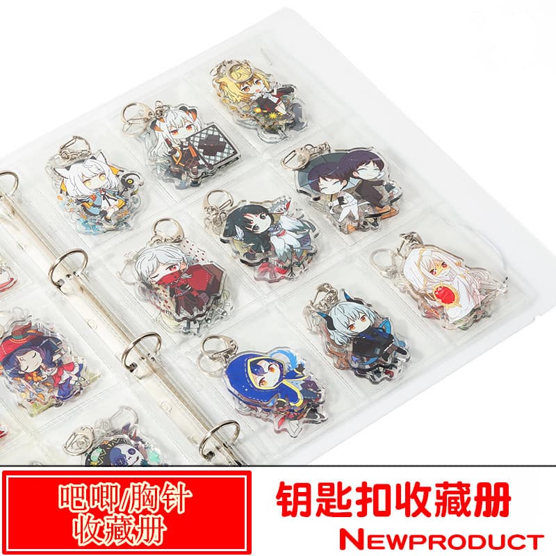 Badge, keychain, cards album, storage system, tear-off sheet