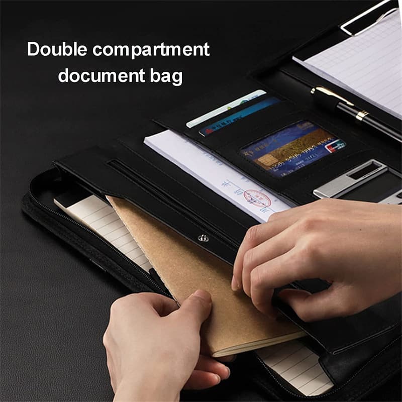 A4 Map Leather Conference Demonstration File Organizer Corporal Package 3