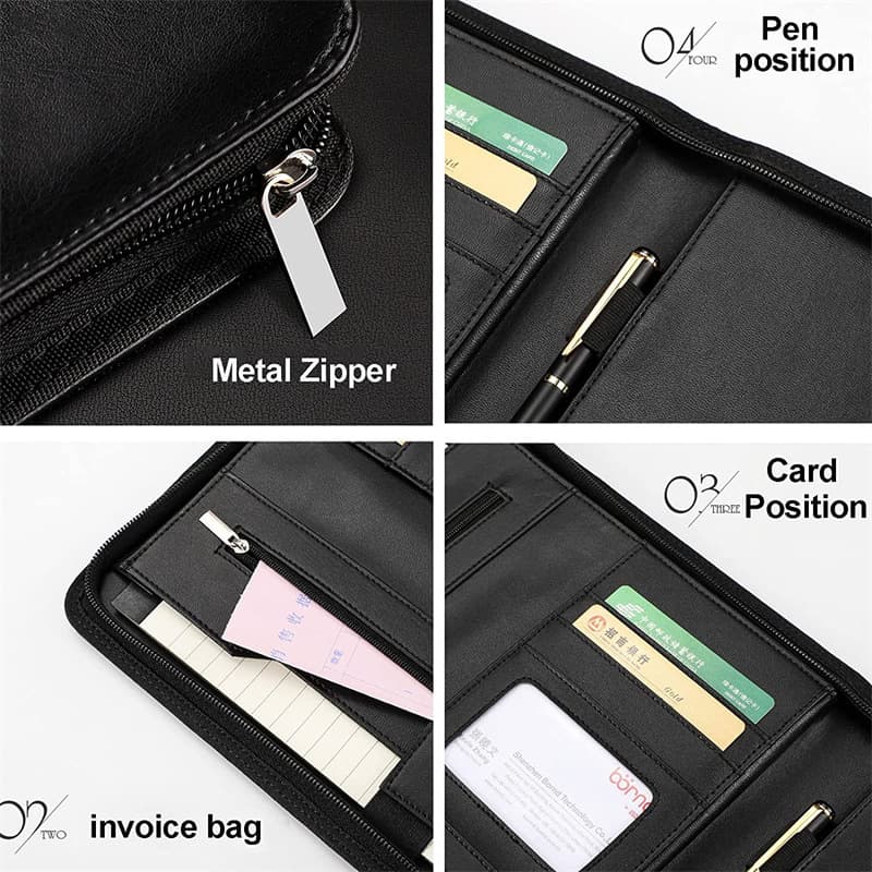 A4 Map Leather Conference Demonstration File Organizer Corporal Package 4