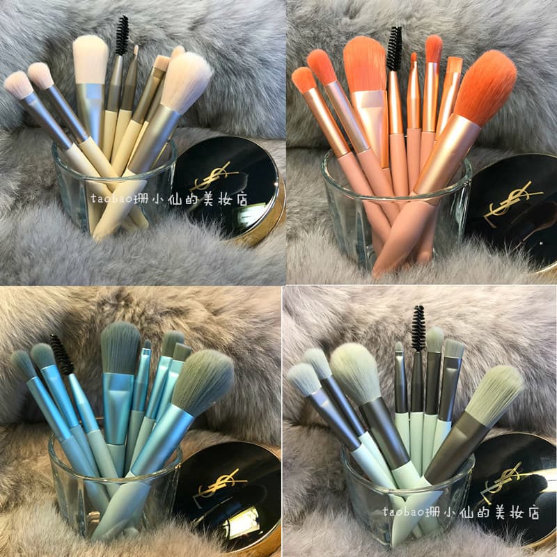 Handheld short soft brush, face blush for traveling, 8 pieces, for beginners 2
