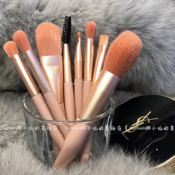 Handheld short soft brush, face blush for traveling, 8 pieces, for beginners 4