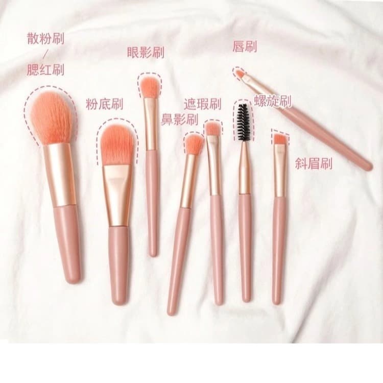 Handheld short soft brush, face blush for traveling, 8 pieces, for beginners 5