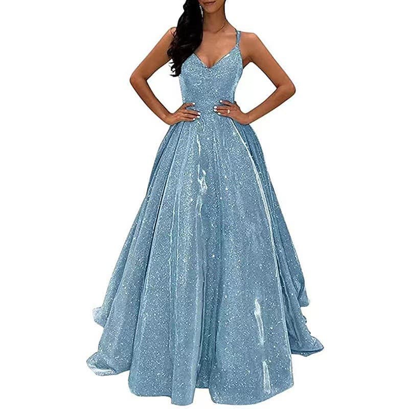 (Cross-border trading), fashionable flashing long evening dress, European style, lifting effect, fitted 2