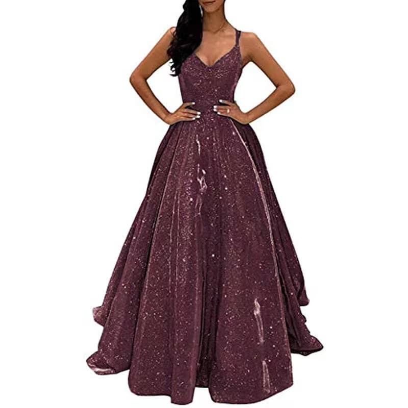 (Cross-border trading), fashionable flashing long evening dress, European style, lifting effect, fitted 4