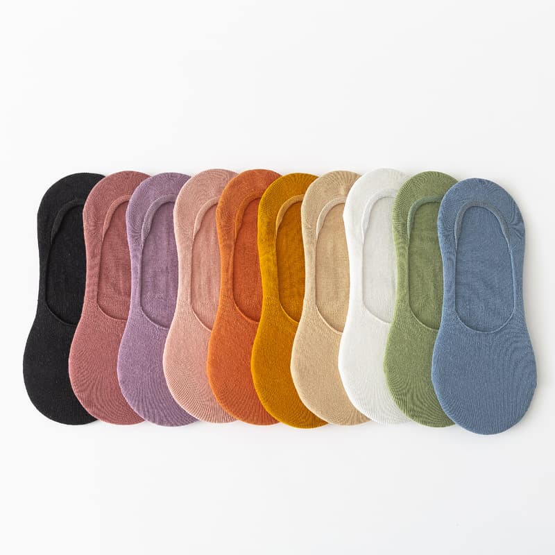 Cotton non-slip summer thin white solid color invisible socks, absorbs sweat and smell 4