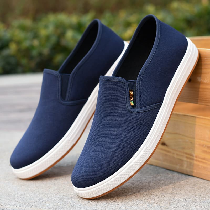 Low-top men's cloth shoes 2025 autumn style old Beijing cloth shoes men's casual shoes one-leg canvas shoes factory direct sales 3